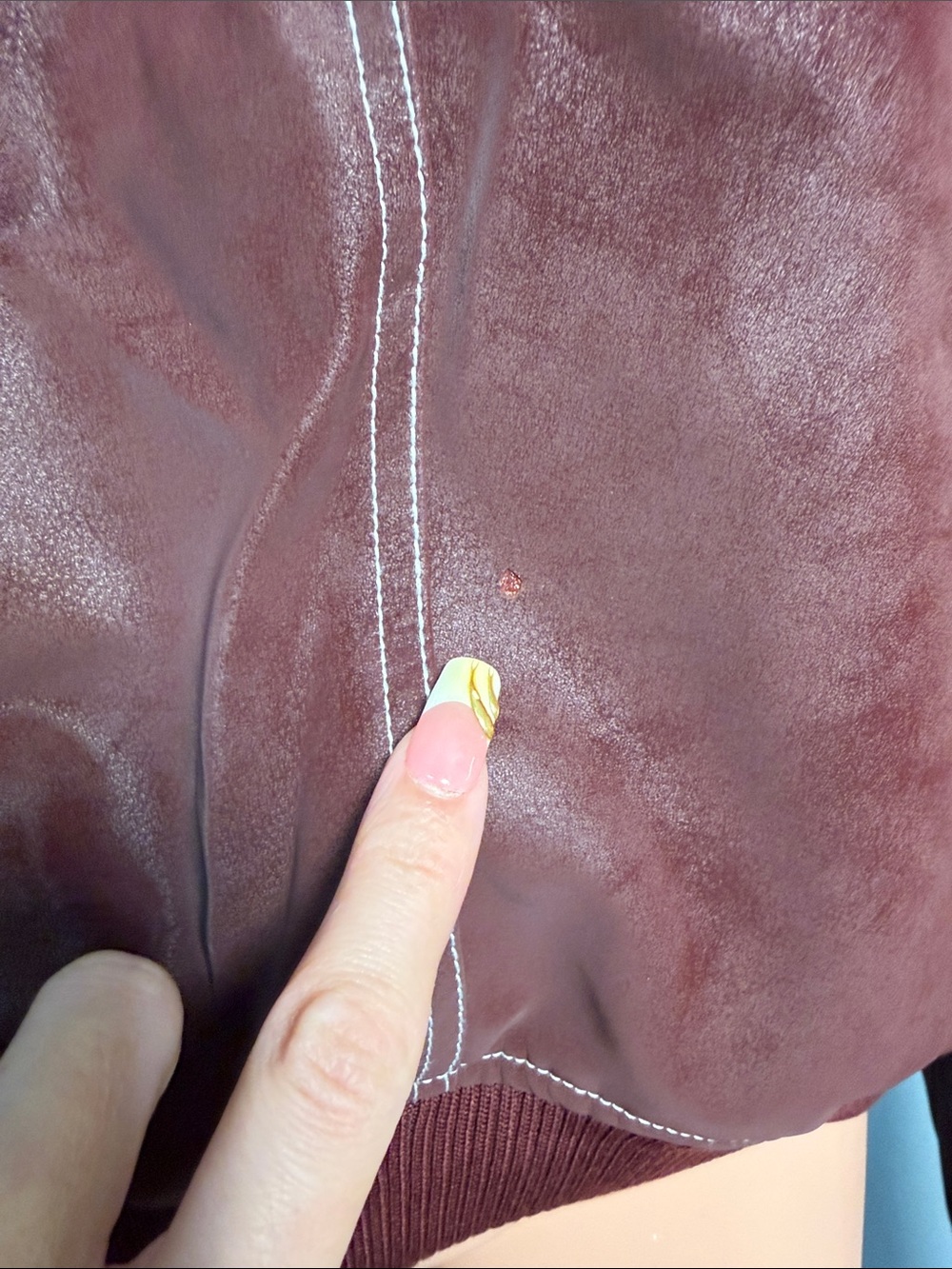 LIONESS Vista Bomber Jacket in Shiraz purple red leather - Picture 7 of 9